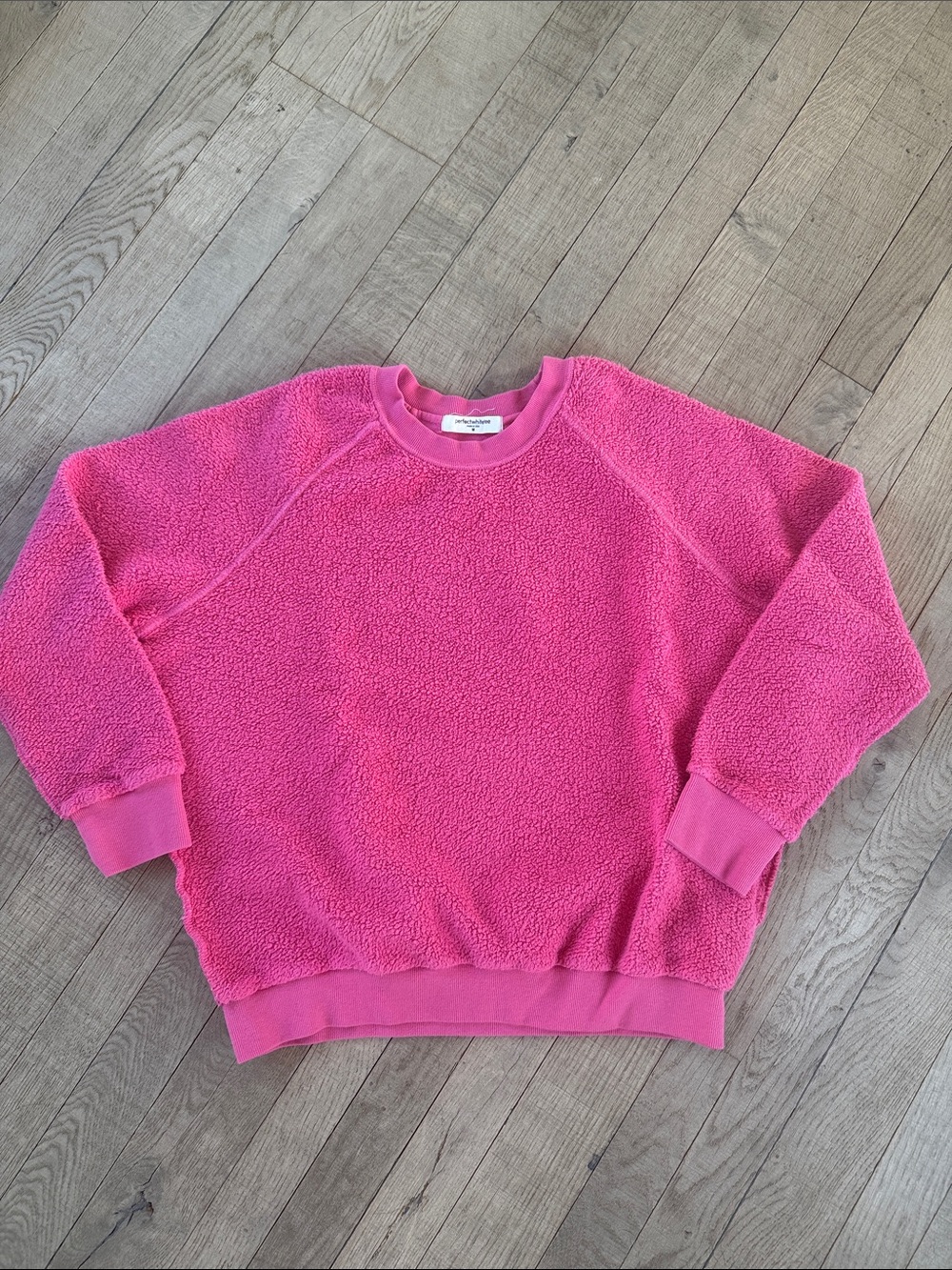 perfectwhitetee Hot Pink Sherpa Crewneck Sweatshirt